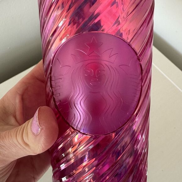 Starbucks Limited Edition Christmas Holiday 2022 Pink Iridescent Tumbler 16oz - Picture 6 of 12